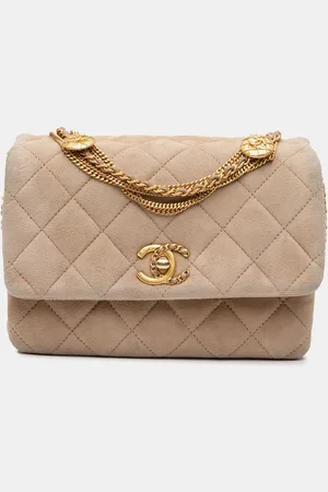 CHANEL Mini Quilted Velvet Precious Buttons Chain Flap Bag