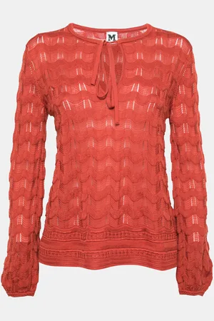 M Missoni Wave Pattern Wool Blend Knit Long Sleeve Top M