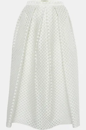 Burberry London Circular Fil Coupe Crepe Midi Skirt L