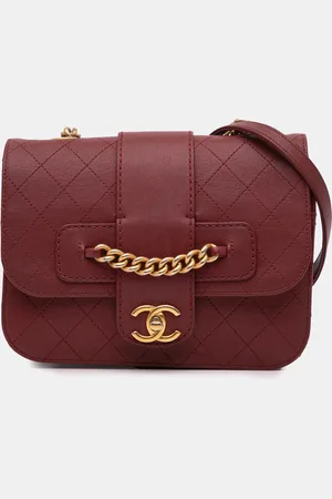 CHANEL Medium Quilted Sheepskin Front Chain Flap Bag