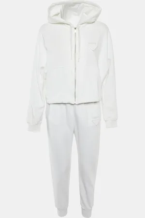 Prada Cotton Knit Hooded Track Jacket & Pants Set XL