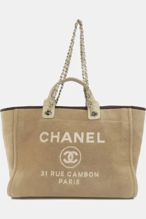 CHANEL Canvas Deauville GM Tote Bag