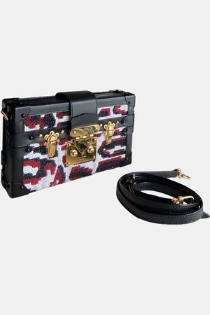 LOUIS VUITTON Petite Malle Sequin Embellished Canvas