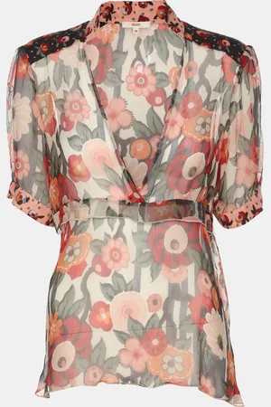 Kenzo Knit Floral Print Long Sleeve Blouse M