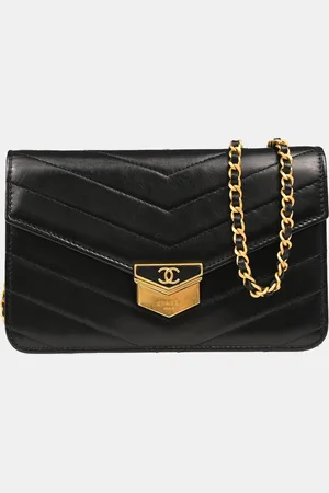 CHANEL Lambskin Chevron Medal Flap WOC