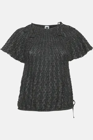 M Missoni Black/ Patterned Lurex Knit Top L