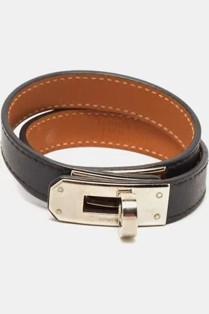 Hermès Hermès Kelly Double Tour Leather Palladium Plated Bracelet
