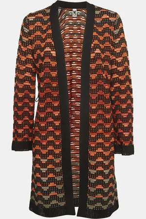 M Missoni /Multicolor Patterned Knit Open Front Cardigan S