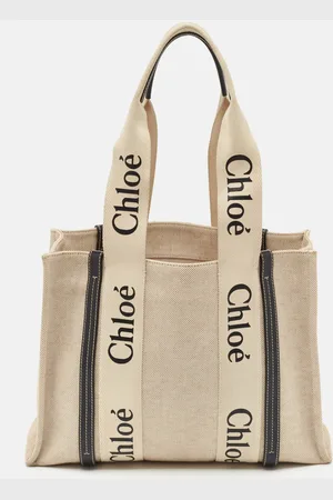 Chloé /Beige Canvas Medium Woody Tote
