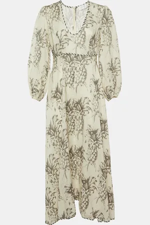 ZIMMERMANN Printed Linen Maxi Dress M