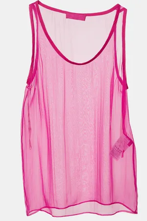 VALENTINO Silk Sheer Sleeveless Top XS