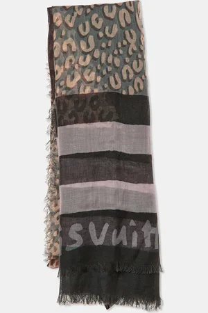 LOUIS VUITTON Leopard Printed Cashmere & Silk Shawl