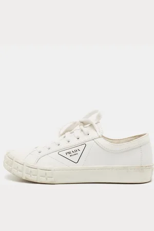 Prada Leather Cassetta Wheel Sneakers Size 40.5