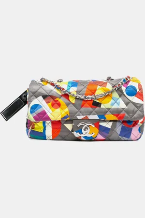 CHANEL /Multicolor Small Printed Nylon Coco Color Flap Bag