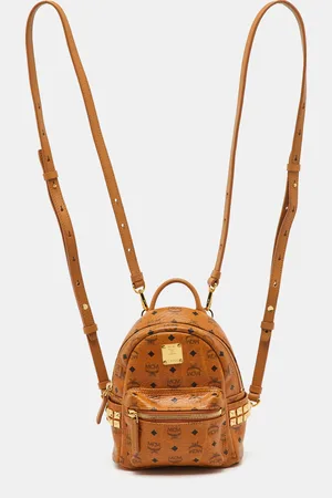 MCM Visetos Coated Canvas and Leather Mini Studded Stark Bebe Boo Backpack