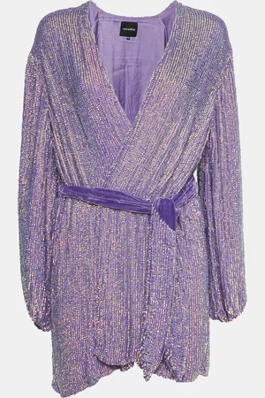 Retrofete Sequin Belted Mini Wrap Dress XS
