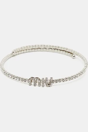 Miu Miu Crystal Tone Adjustable Choker Necklace