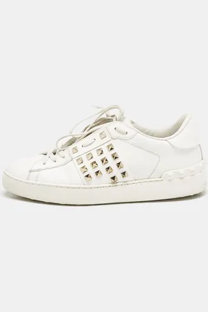 VALENTINO Leather Rockstud Untitled Low Top Sneakers Size 39