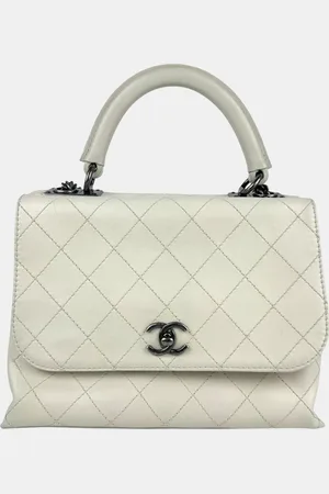 CHANEL Ivory Leather Urban Luxury Top Handle Bag