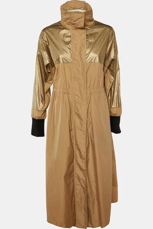 Moncler Polyamide Bronze Long Coat XS