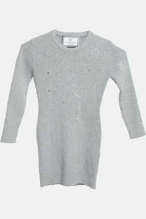 Philipp Plein Junior Crystal Embellished Rib Knit Gaila Dress 6 Yrs