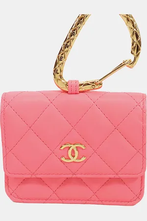CHANEL CC Quilted Lambskin Hook Card Holder Bag