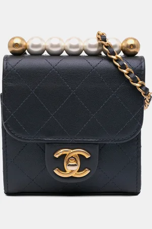 CHANEL Mini Goatskin Chic Pearls Clutch On Chain