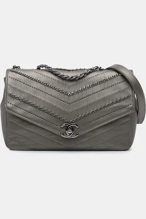 CHANEL Mini Embellished Calfskin Chevron Square Envelop Flap