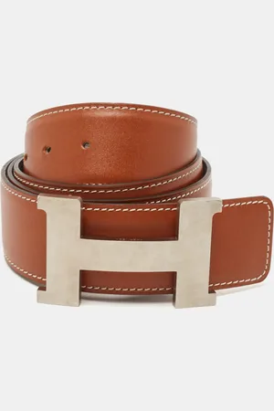 Hermès Hermès Gold/Etain Chamonix and Epsom Leather Brushed Constance Buckle Reversible Belt 95 CM