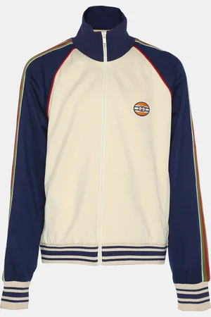 Gucci Colorblock Jersey Pattern Web Accent Varsity Jacket L