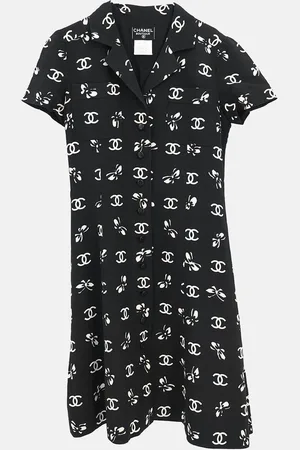 CHANEL Silk and Acetate Short Sleeve Dress Women Size 38