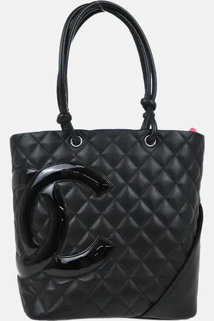 CHANEL Leather Cambon Ligne Tote Bag