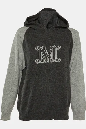 Max Mara M Intarsia Cashmere Hooded Sweater L