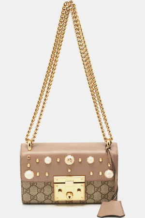 Gucci GG Supreme Canvas and Leather Small Padlock Shoulder Bag