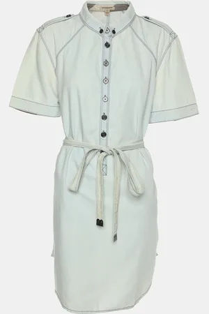 Burberry Washed Cotton Belted Dress L