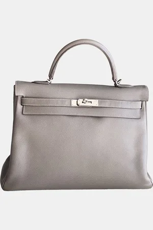 Hermès Etoupe, Epsom Leather Kelly 35 Top Handle Bag
