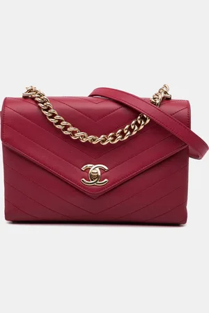 CHANEL Small Calfskin Coco Chevron Envelope Flap Bag