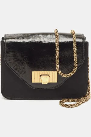 Chloé Satin and Patent Leather Mini Sally Shoulder Bag