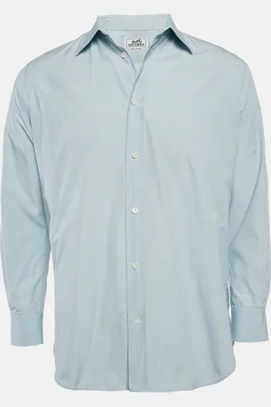 Hermès Hermès Stripe Cotton Button Front Long Sleeve Shirt M