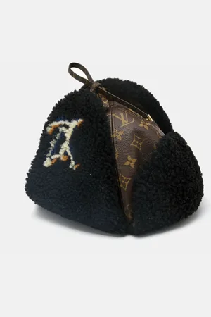 LOUIS VUITTON Monogram Shearling/Leather Teddy Chapka Hat S