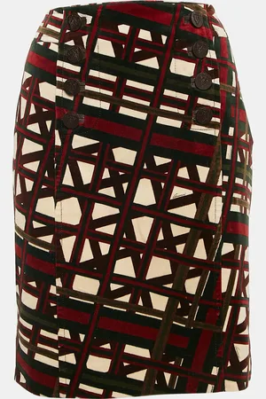 Gucci /Red Printed Velvet Pencil Skirt M