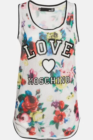 Moschino Multicolor Abstract Print Mesh Tank Top L