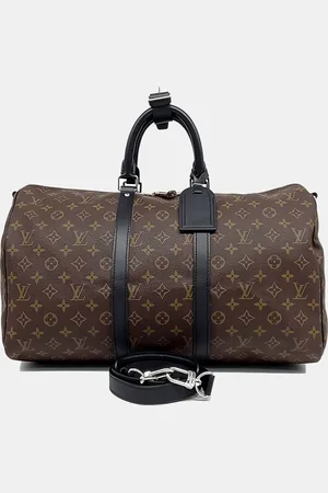 LOUIS VUITTON Coated Canvas Macassar Bandouliere Keepall 45 bag