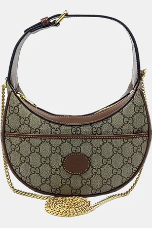 Gucci /Brown PVC GG half moon shape mini bag