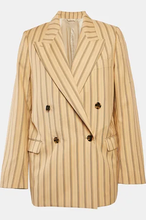 Acne Studios Striped Cotton Double Breasted Blazer M