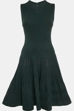 Alaïa Textured Knit Sleeveless Flared Mini Dress with Cardigan L