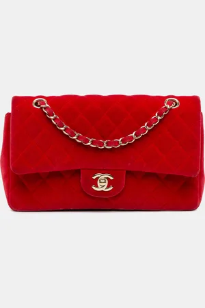 CHANEL Medium Classic Velvet Double Flap