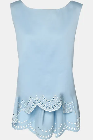 Oscar de la Renta Wool Silk Top M