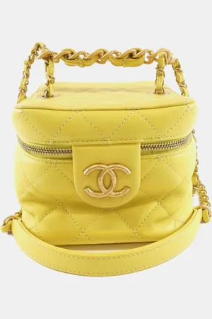 CHANEL Leather Vanity Case Shoulder Bag