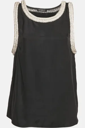 Balmain Silk Stud Embellish Detail Tank Top L